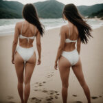kaks noort naist populaarses tai rannas
