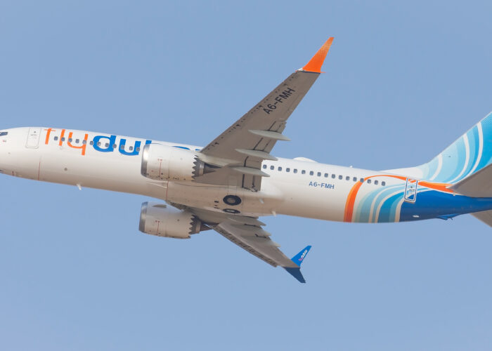 Flydubai Boeing 737 MAX 8. Foto on illustratiivne ega kujuta juhtumiga seotud lennukit. Foto: Ronen Fefer / Wikimedia Commons, CC BY-SA 2.0